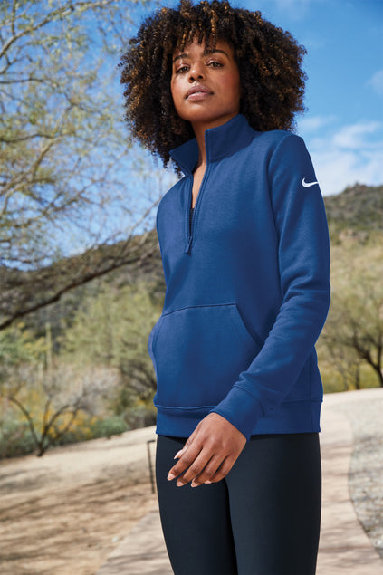 Nike Women's Club Fleece Sleeve Swoosh 1/2-Zip - NESN
